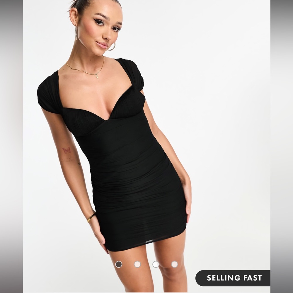 ASOS Black Ruched Bodycon mini dress